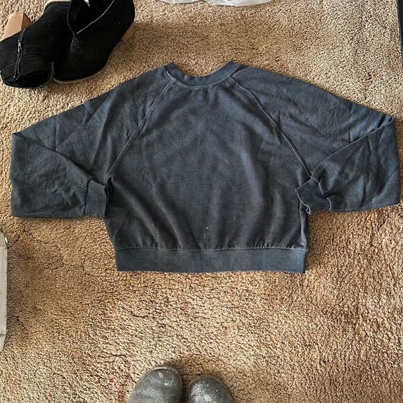 Upcycled Small Oversized Crop Levi's Crew Neck Sweater - Picture 2 of 4